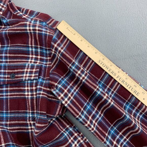 L.L Bean Button Shirt Mens Medium Chamois Cloth Flannel Traditional Fit Plaid - Picture 10 of 15